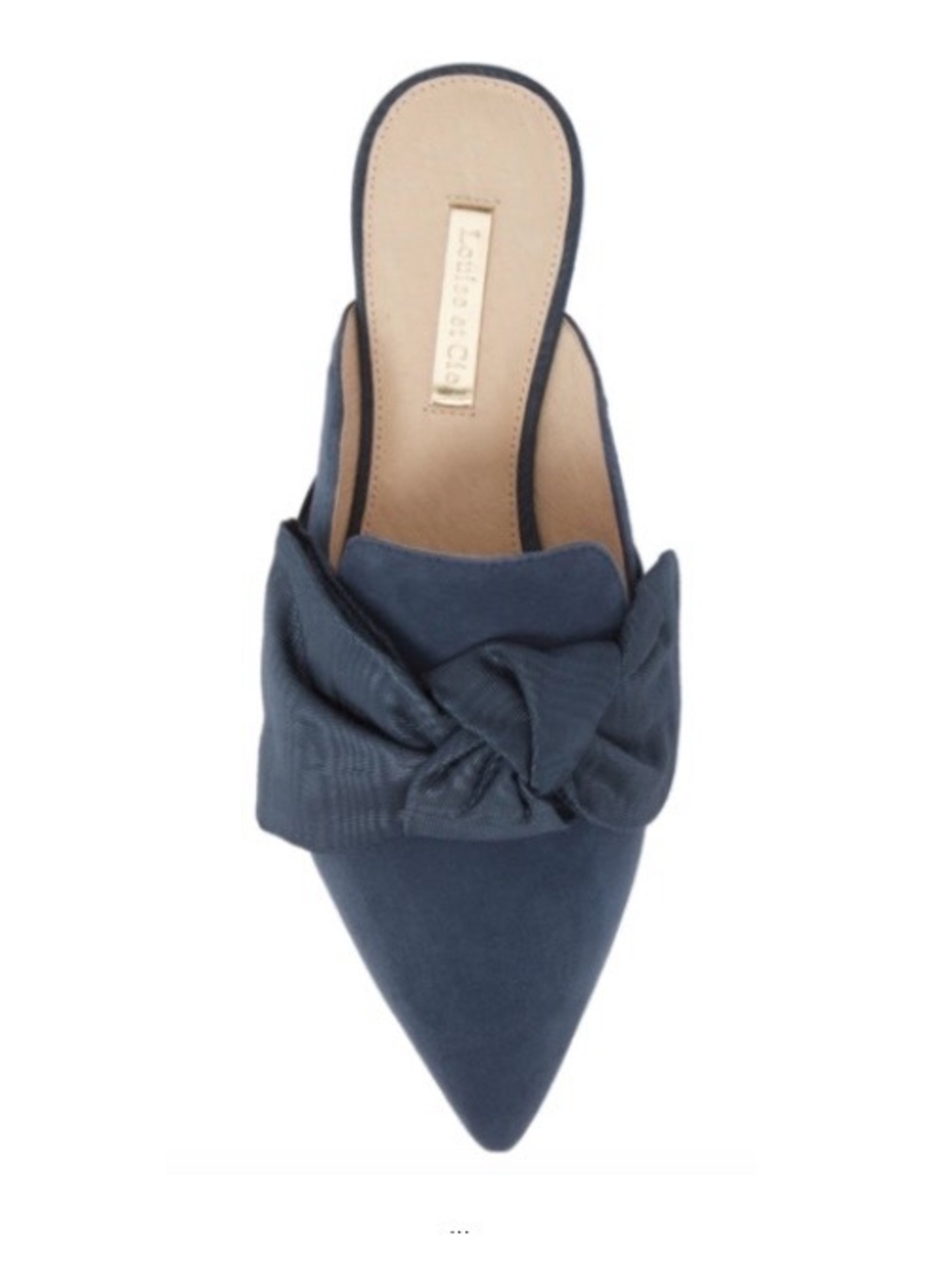 LOUISE ET CIE Blue Suede Bow Mules